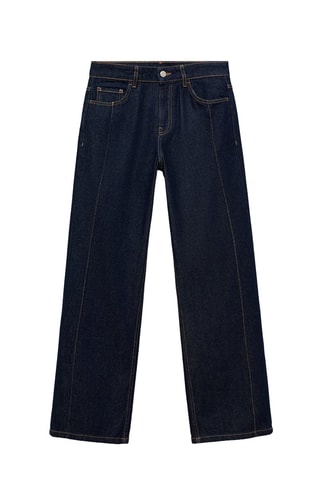 Jean droit rinse wash coutures - Bleu