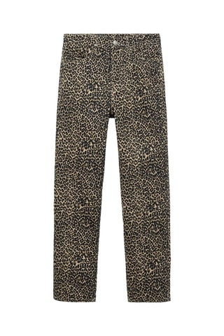 Jean droit léopard - Marron