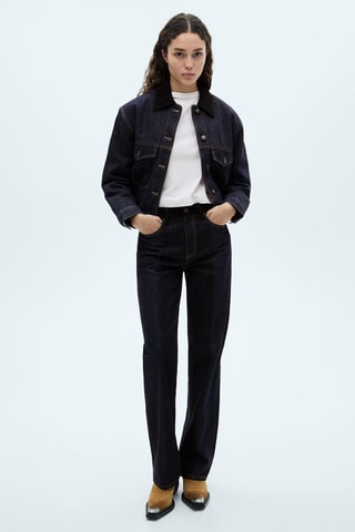 Jean droit taille haute - Bleu marine