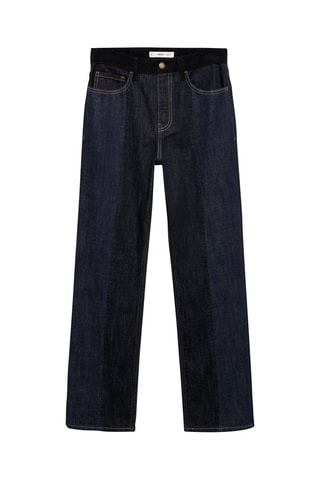 Jean droit taille haute - Bleu marine