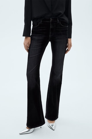 Jeans flare taille basse - Bleu marine