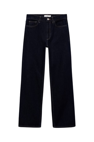 Jean droit taille haute - Bleu