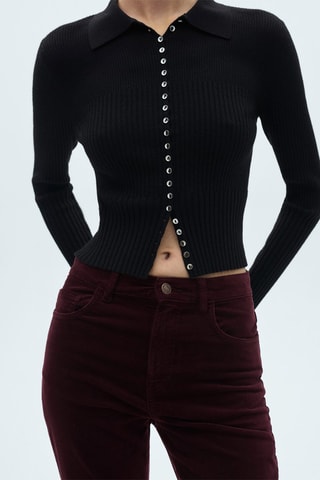 Jean flare velours côtelé - Bordeaux