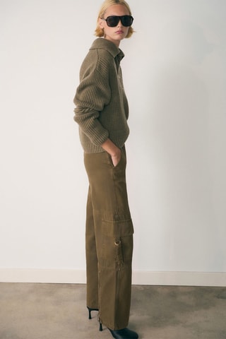 Jean cargo fermetures Éclair - Kaki