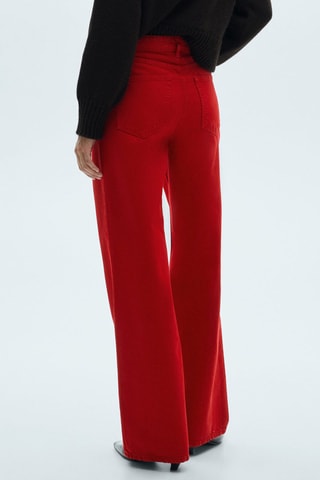 Jean droit taille haute - Rouge