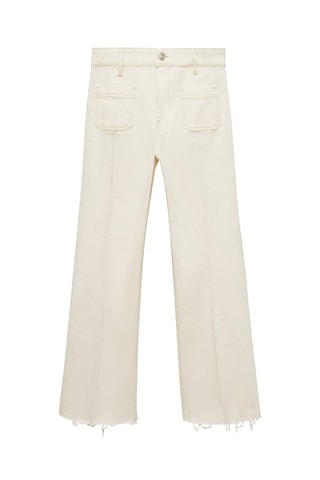 Jean flare crop poches - Blanc cassé