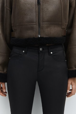 Jean skinny push-up enduit - Noir