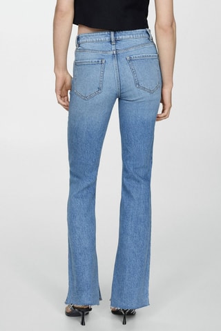 Jean droit taille normale ouvertures - Bleu moyen