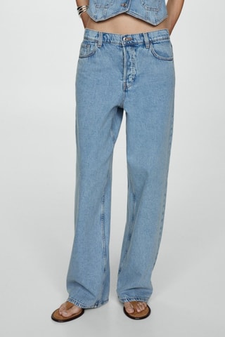 Jean wideleg loose taille basse - Bleu