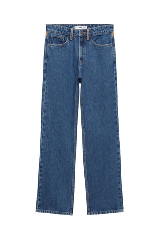 Jean droit détails contrastés - Bleu marine