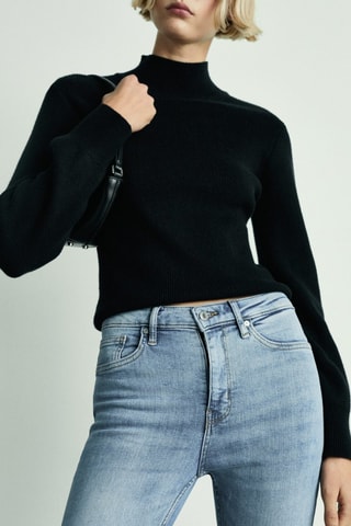 Jean skinny taille haute - Bleu