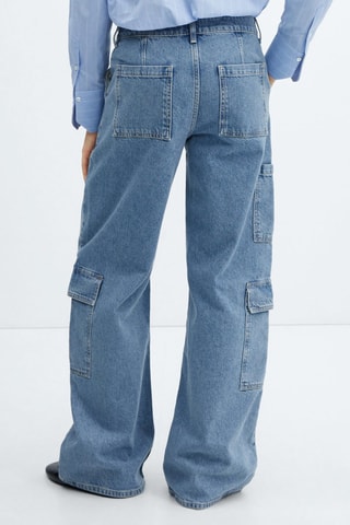 Jean loose cargo poches - Bleu moyen