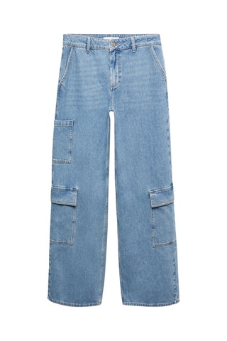 Jean loose cargo poches - Bleu moyen