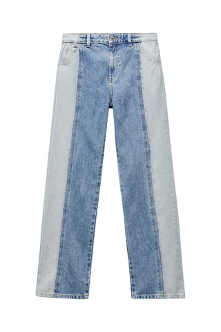 Jean coupe droite bicolore - Bleu