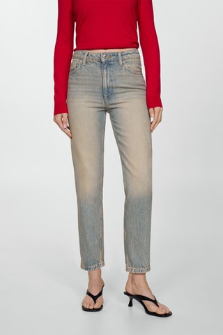 Jean mom taille haute - Bleu