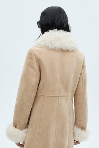 Manteau double face fausse fourrure - Beige