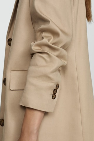 Manteau droit 100 % coton - Beige