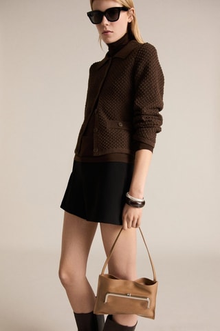 Veste maille col polo - Marron