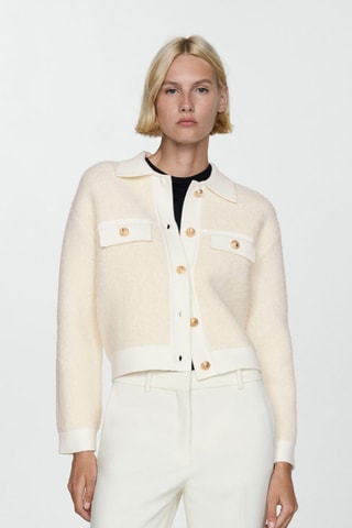 Veste maille boutons - Ecru