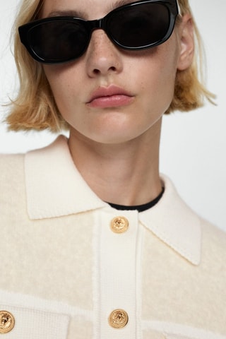 Veste maille boutons - Ecru