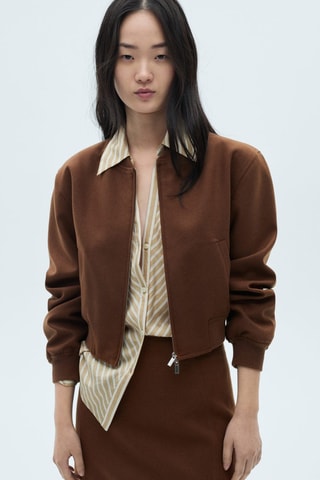 Veste bomber laine - Marron