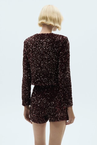 Veste brodée paillettes - Bordeaux