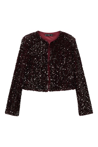 Veste brodée paillettes - Bordeaux