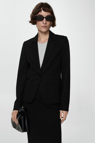 Veste cintrée maille point de Rome - Noir