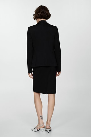 Veste cintrée maille point de Rome - Noir