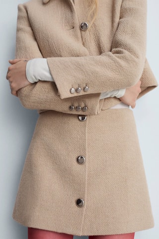 Veste crop boutons - Marron