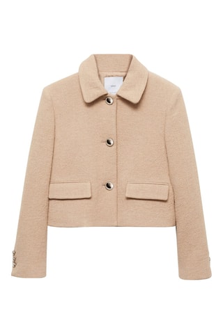 Veste crop boutons - Marron