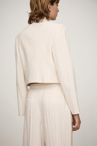Veste poches rayures - Écru