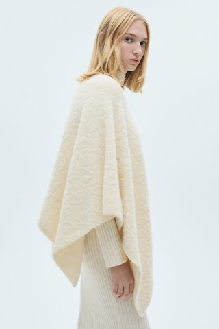 Cape maille col rond - Écru