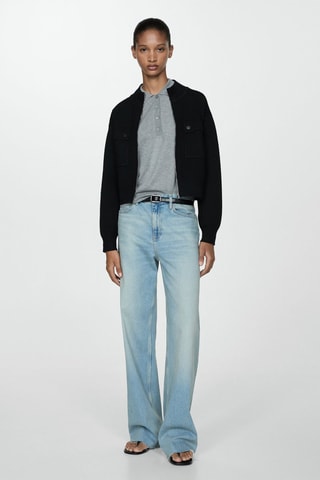 Veste maille poches - Noir