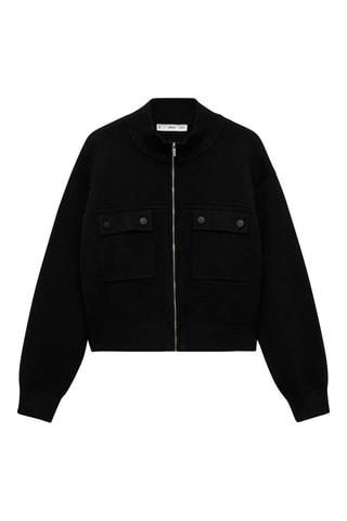 Veste maille poches - Noir