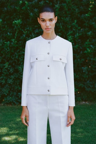 Veste poches boutons - Blanc