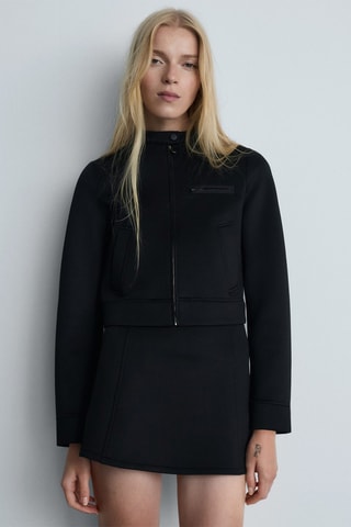 Veste crop poches - Noir