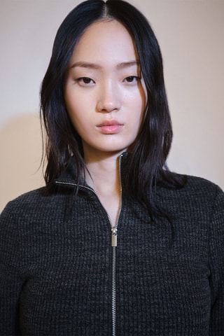 Veste maille fermeture Éclair - Gris