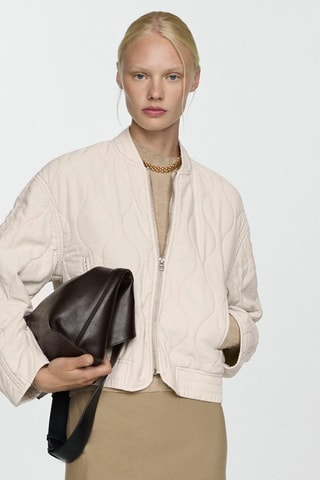 Veste bomber matelassée - Écru