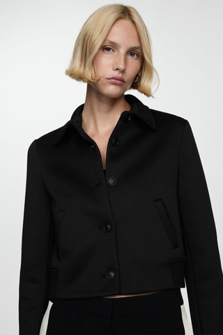 Veste coupe droite avec boutons - Noir