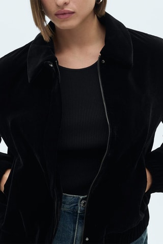 Veste bomber velours - Noir