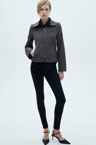 Veste rayures double fermeture Éclair - Gris