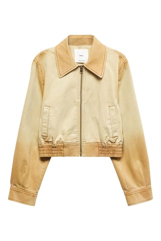 Veste bomber effet usé - Beige
