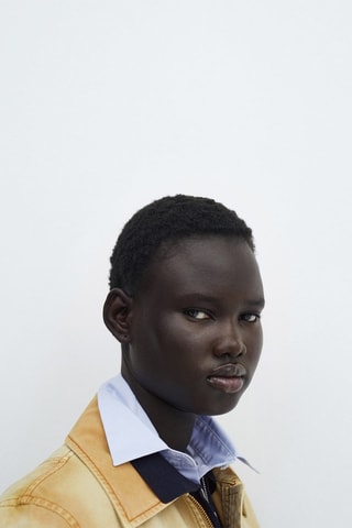 Veste bomber effet usé - Beige