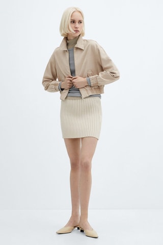 Veste bomber en jean - Sable