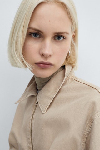 Veste bomber en jean - Sable