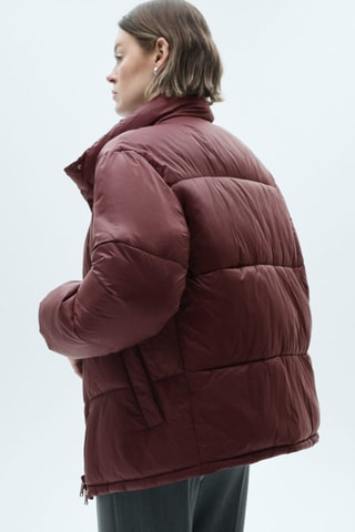 Anorak matelassé à poches - Grenat