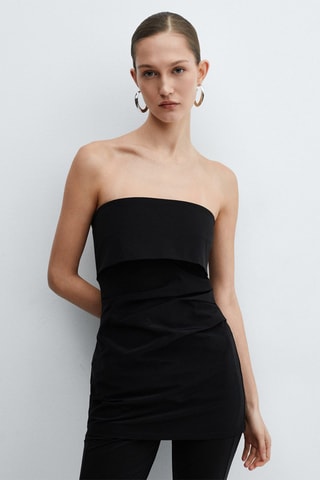 Top détail drapé - Noir