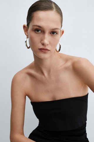 Top détail drapé - Noir