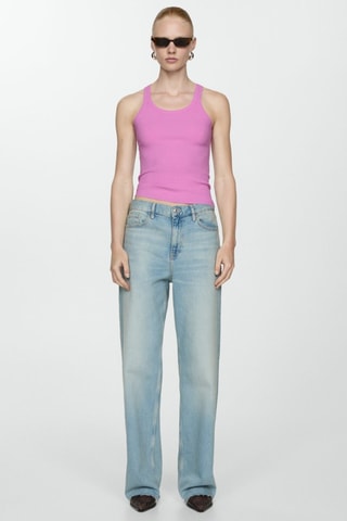 Top maille bretelles - Rose